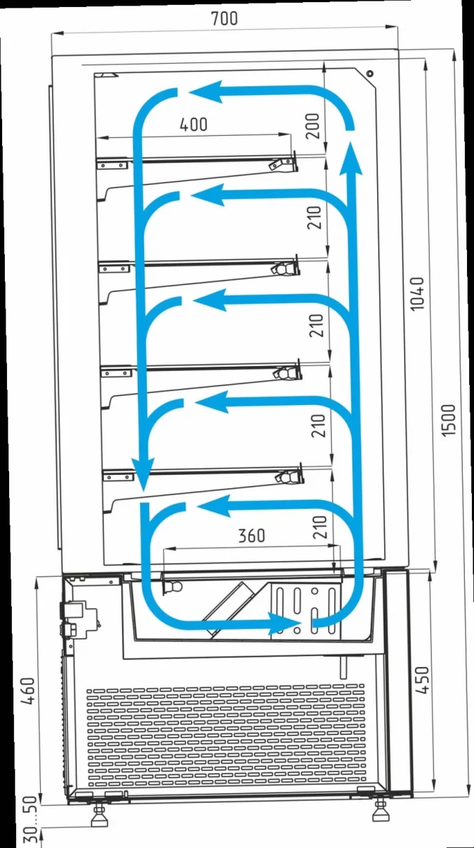 Кондитерская витрина CARBOMA COSMO KC71-150 VV 0,9-1 (RAL 9005)