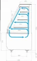 Витрина кондитерская Carboma CUBE STANDARD 2 KC70 VM 0,6-2 открытая (9005)