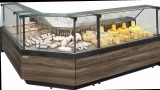 Витрина холодильная CARBOMA GELIOS GC111 SP 1,25-1 рыба на льду (Тёмный дуб), без боковин