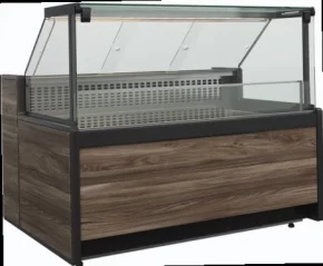 Морозильная витрина CARBOMA GC111 SL 1,25-1 (GELIOS) Тёмный дуб (без боковин)