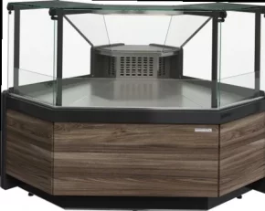 Холодильная витрина CARBOMA GELIOS GC111 VM-6-1 внутренний угол (тёмный дуб)