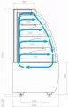 Витрина кондитерская холодильная Carboma FLANDRIA STANDARD 2 K70 VM 0,6-2 открытая (9005)