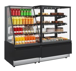 Витрина кондитерская CARBOMA холодильная KC70 VM 0,6-2 STANDARD 9006-9005 (открытая)